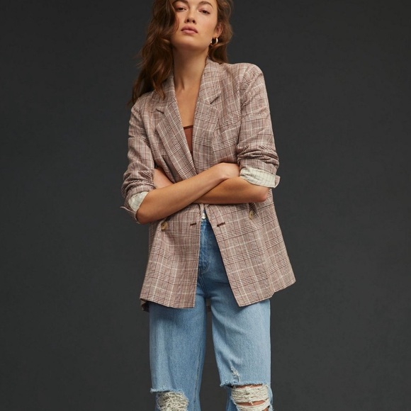 Maeve byAnthropologie Plaid lightweight Blazer - Picture 1 of 6